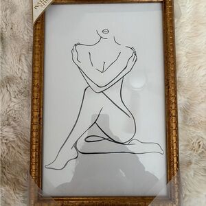 Gold Framed Minimalist Line Art